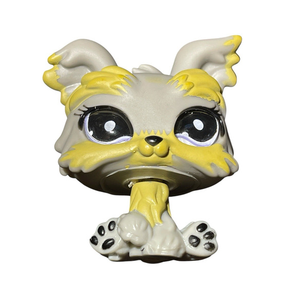 Littlest Pet Shop LPS Authentic #883 Yorkshire Yorkie Dog Purple Glass Eyes - Picture 1 of 10